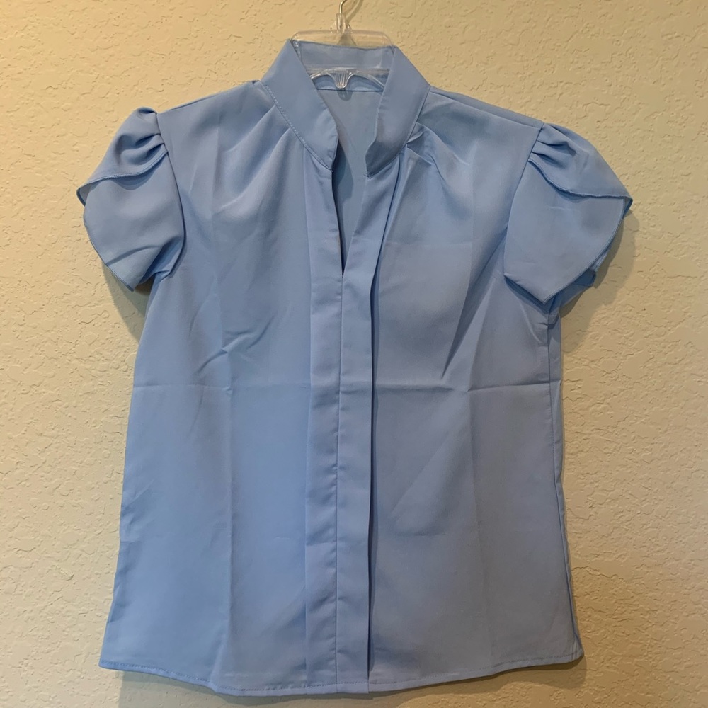 Light blue top